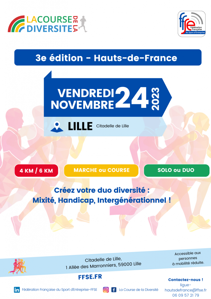 Affiche de la 3e édition de la Course de la Diversité dans les Hauts-de-France